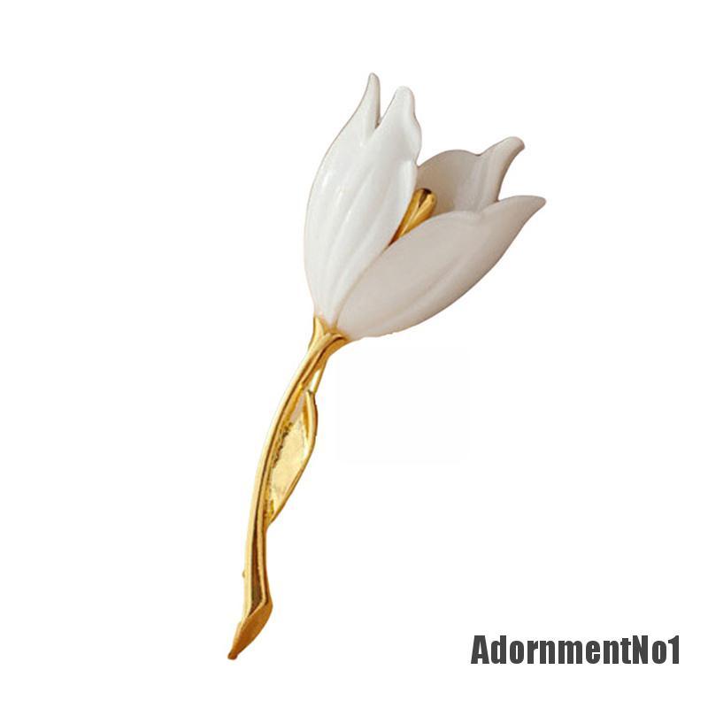 (Adornmentno1) Bros Pin Enamel Desain Bunga Tulip Untuk Dekorasi Kerah Kemeja / Scarf