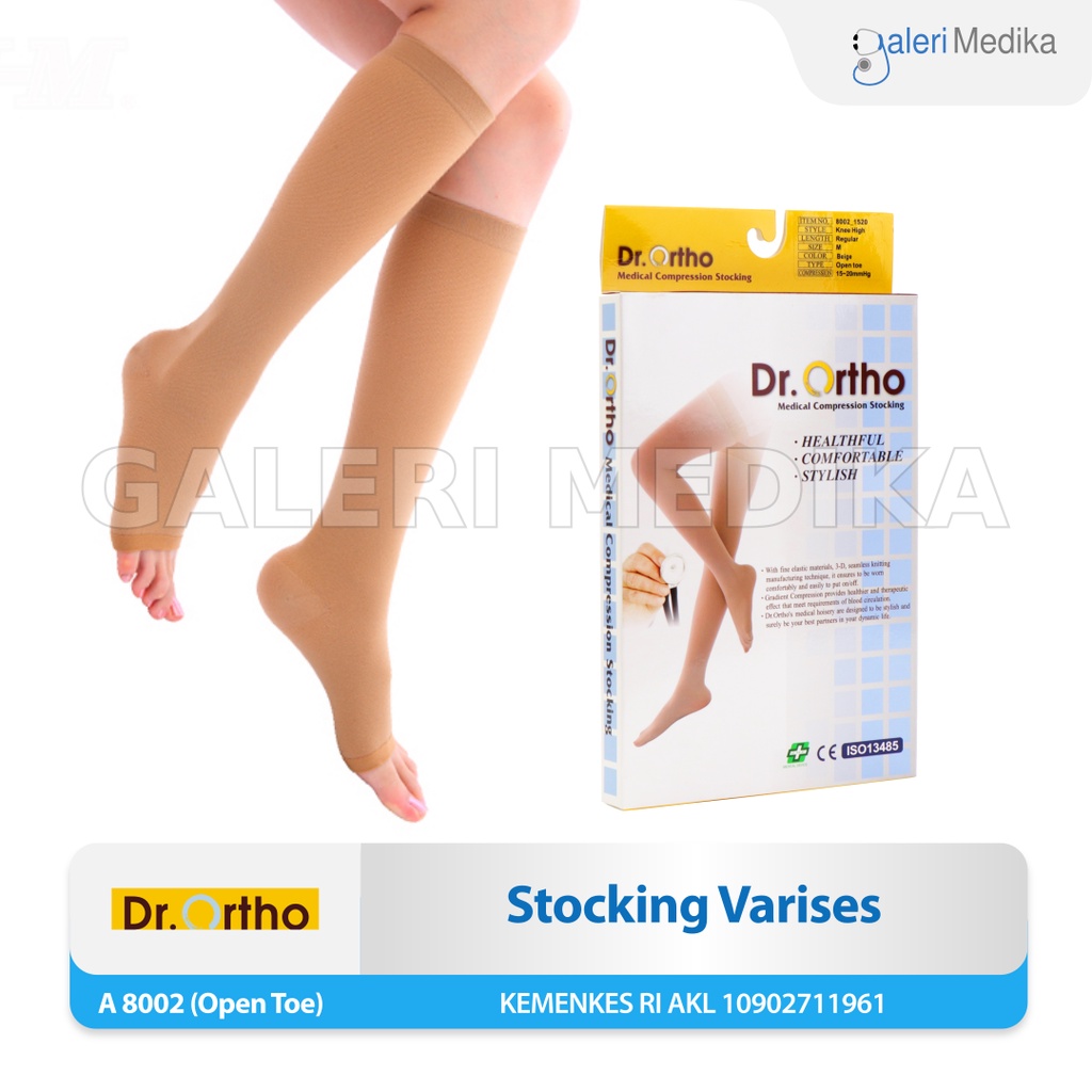 Dr. Ortho A-8002 Stocking Varises Under Knee Open Toes - Stocking Kesehatan