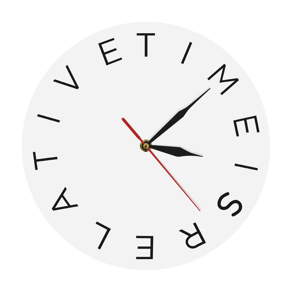 Time Is Relative Modern Mood Wall Clock Einstein Quote School Time Is Relative Modern Mood Wall Clock Einstein Quote School