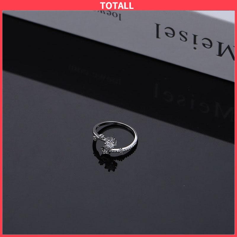 COD Cincin Kupu-Kupu Berlian Flash Cincin Jari Telunjuk Fashion Wanita Sederhana-Totall