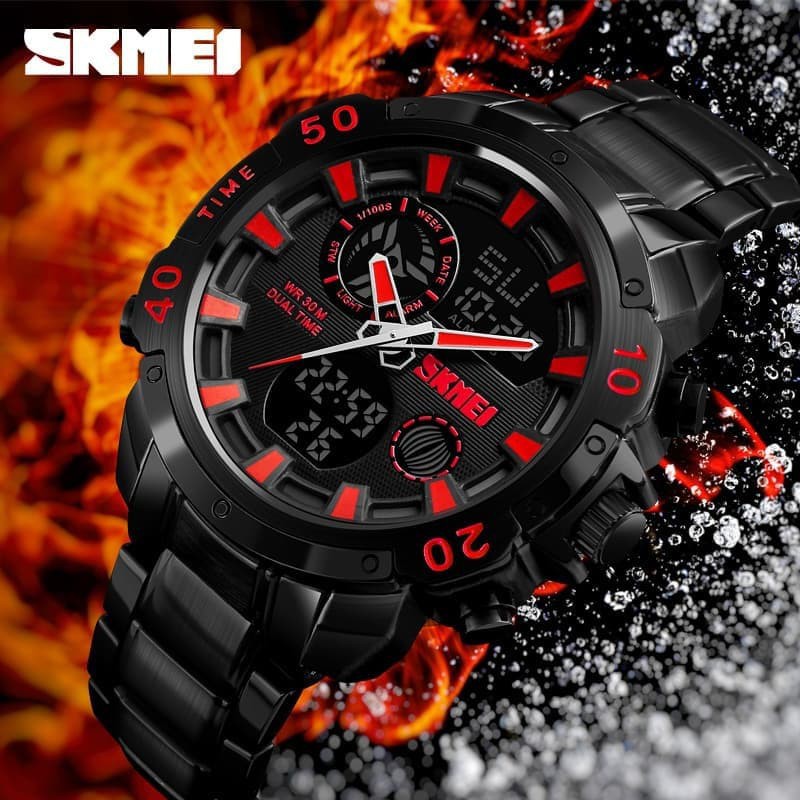 SKMEI 1306 Jam Tangan Kasul Analog Digital Pria Sport Rantai Anti Air New Design