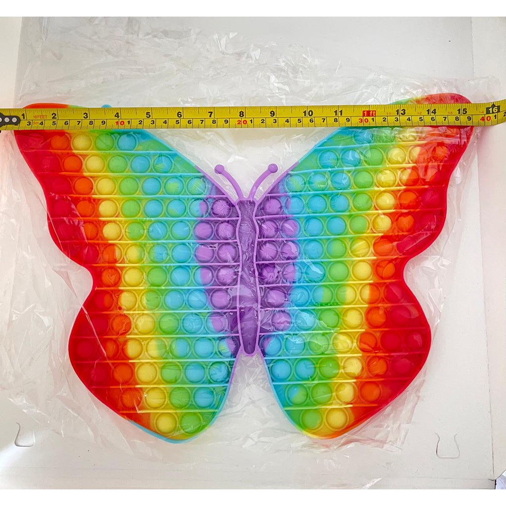 Fidget Toys Push POP IT / POPIT Mainan Anak Penghilang Stress Relieve Pop it Rainbow-Butterfly 40CM