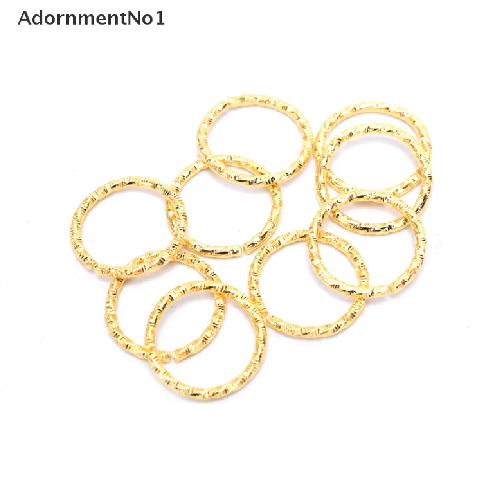 (AdornmentNo1) 50-100 Pcs / Lot Konektor Jump Ring Bulat Emboss Untuk Membuat Perhiasan DIY