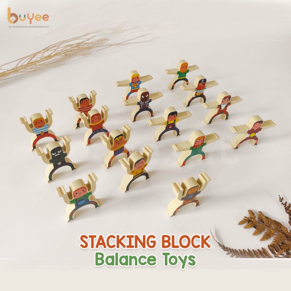 Stacking Block Balancing Toys 16 Pcs | Mainan keseimbangan Karakter