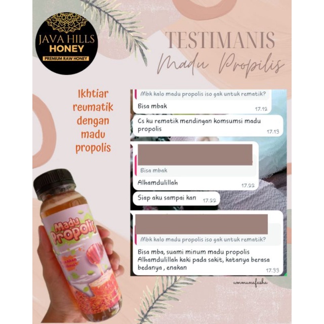 MADU PROPOLIS JAVAHILLS HONEY / JAVA HILLS HONEY  PREMIUM RAW HONEY