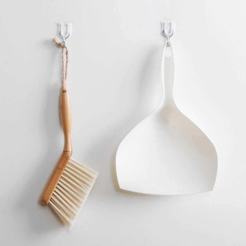 Sikat Sapu Mini Dengan Pengki Mini Brooms Shovel Set - D3047 - White/Brown