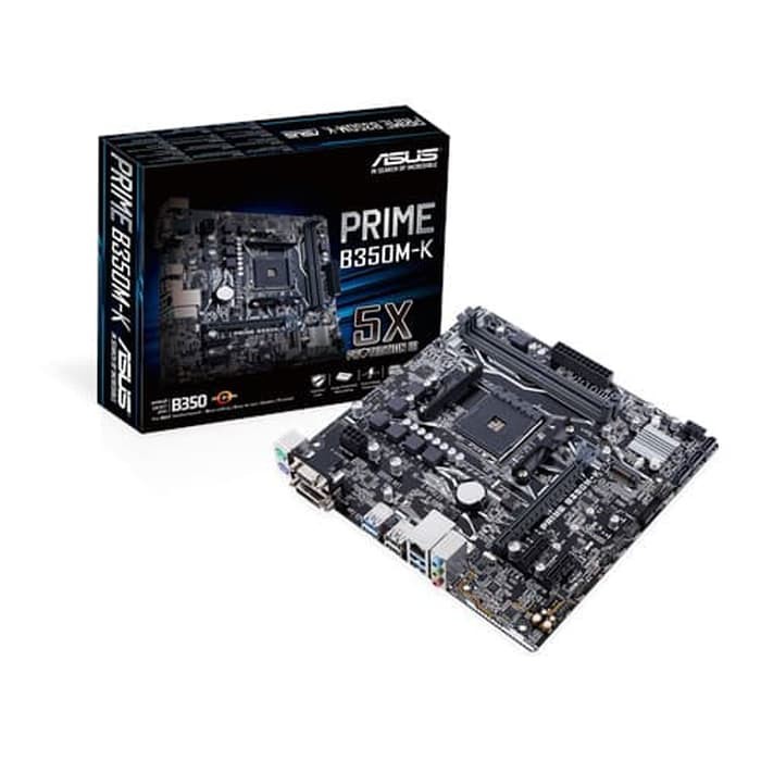 PALING MURAH  ASUS PRIME B350M-K AMD AM4 uATX DDR4 Motherboard with LED Lighting
