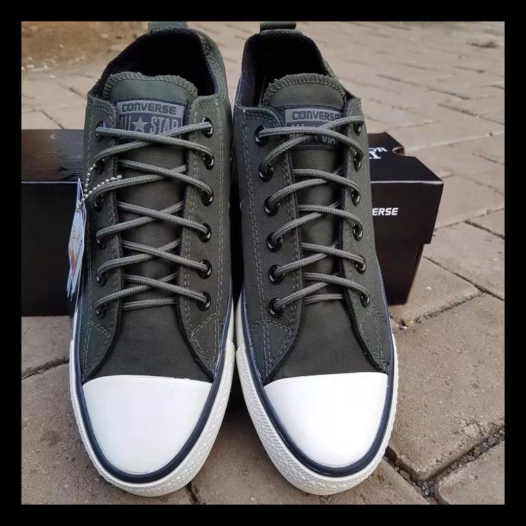 NEW SEPATU CONVERSE CT HIJAU ARMY / SEPATU ALLSTAR PREMIUM PRIA WANITA - HIJAU ARMY, 37 TERPERCAYA