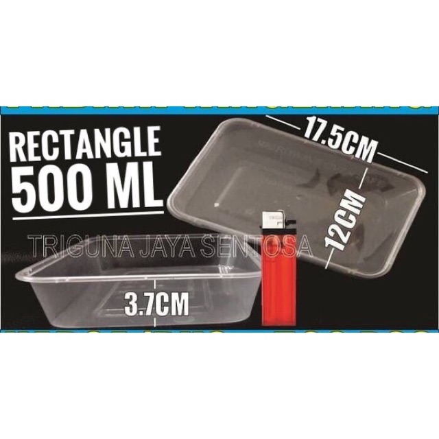 Thinwall 500 ml Kontainer Plastik Persegi Rectangle Anti Panas