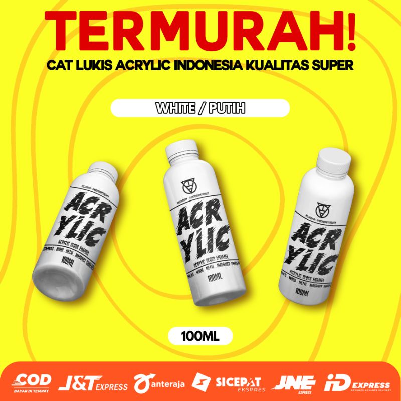 

Cat Lukis Serba Guna 100ml Putih - Cat Akrilik - Acrylic Paint Cat Sterefoam