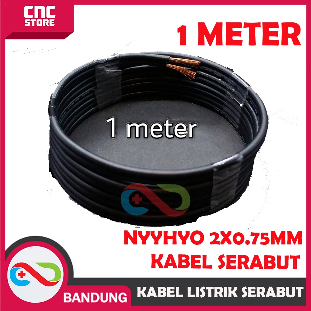 KABEL LISTRIK SERABUT TEBAL 2X0.75MM NYYHYO KABEL SERABUT PERMETER