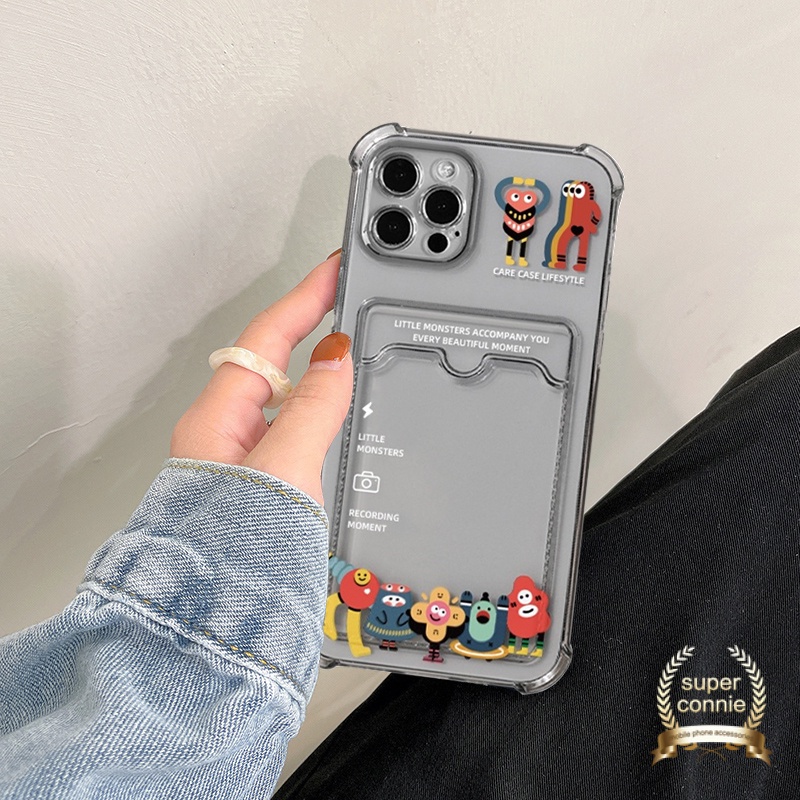 Soft Case Tpu Transparan Motif Kartun Monster Untuk Iphone 11 X Xr Xs Max 6 6s 7 8 Plus 11 12 13 Pro Max Se 2020