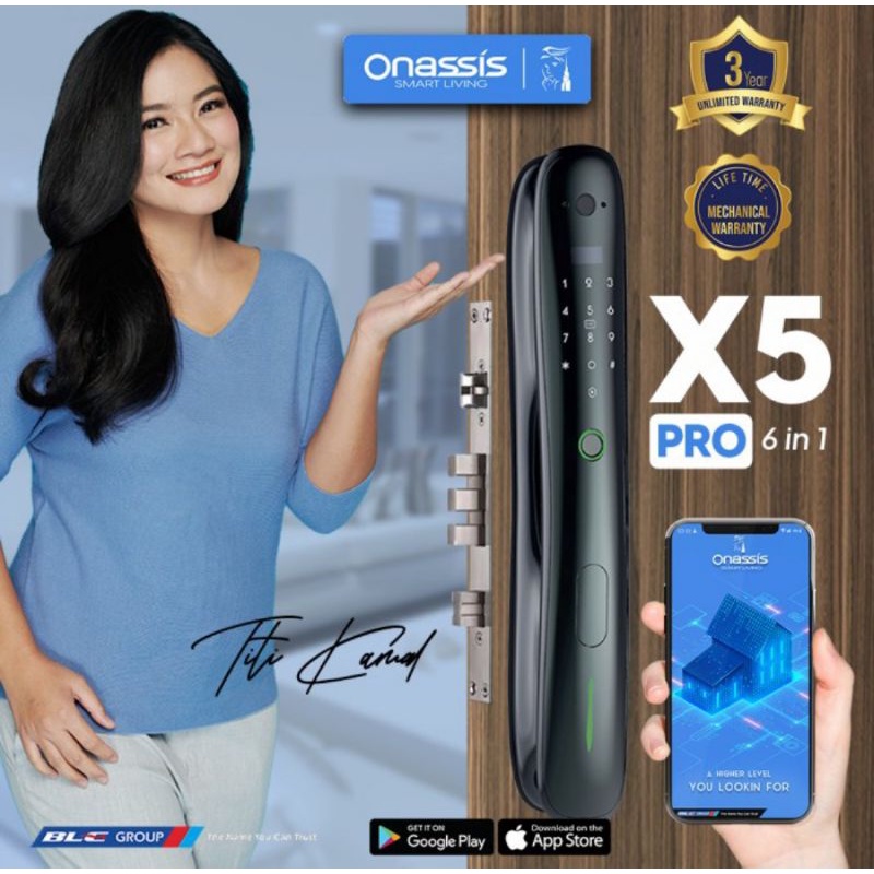 Smart Lock - Smart Home - Digital Lock - Kunci Digital - Kunci Otomatis Onassis X5 Pro