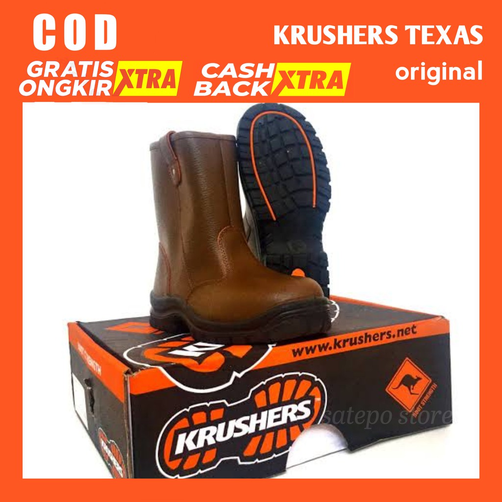 Jual Sepatu safety krusher texas brown original safety shoes krushers