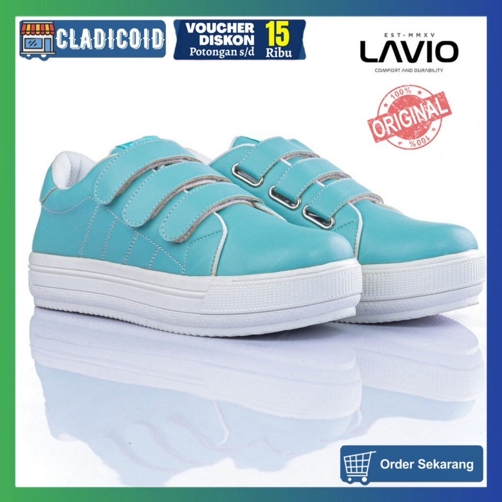 Sepatu Sneakers Wanita Model Korea Sporty dan Stylish Warna Putih Lavio Prinza Original Santai