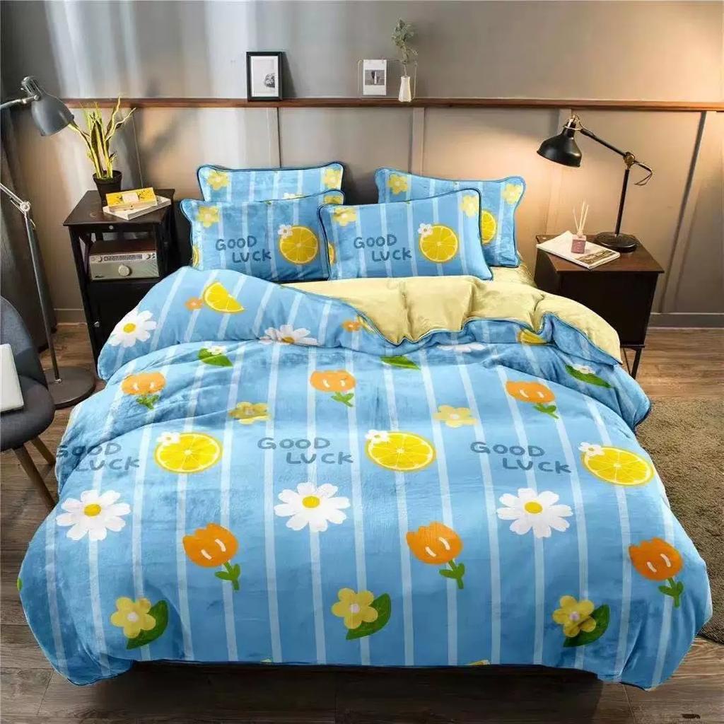 Selimut Bulu Halus Motif Dewasa  Aesthetic Atisashop Murah Berkualitas Lembut Uk135x190 New Arrival-GOODLUCK LEMON