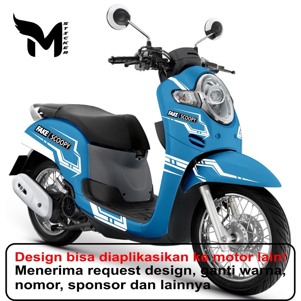 Decal scoopy Decal Scoopy full body Full Blok Decal Scopy Dekal Stiker Fi BIRU FAKE