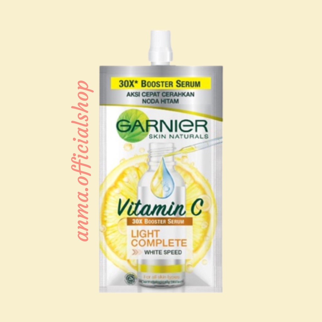 Garnier Serum 30mL Sakura White Hyaluron dan Light Complete Vitamin C 30x Booster Serum Skin Care-Light 7.5 ml