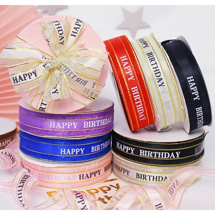 

Ribbon Tali Pita Kado tulisan Happy Birthday