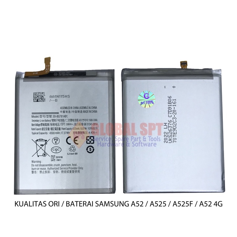 KUALITAS ORI / BATERAI SAMSUNG A52 / BATRE A525 / BATERE A525F / A52 4G