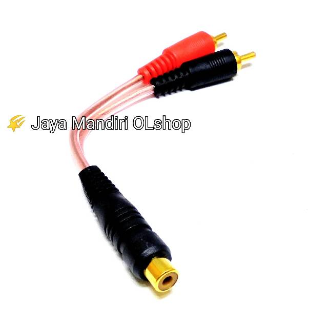 Kabel Rca Cabang Y 2 Rca Male To 1 Rca Female Jack Audio Jumper New Tide