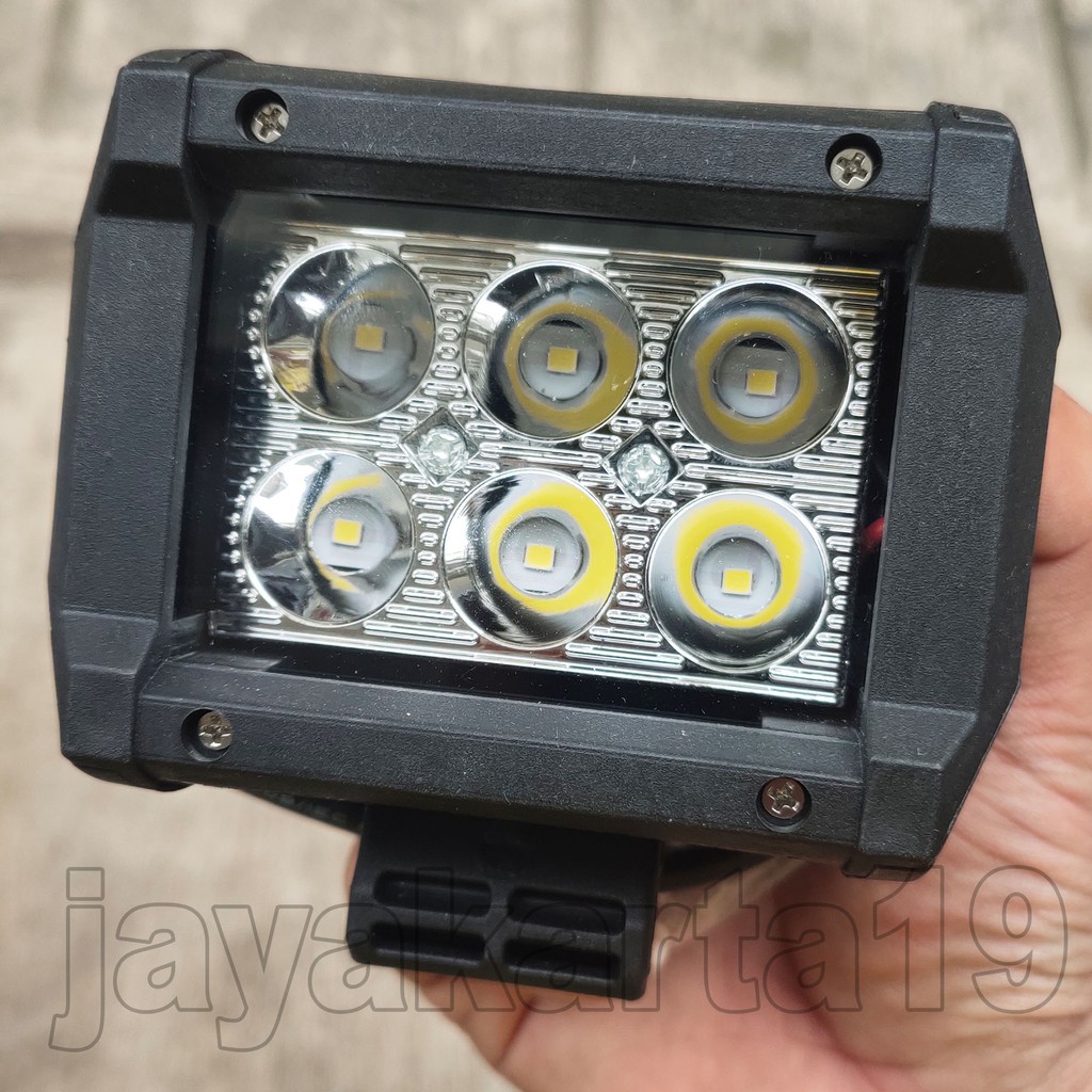 LAMPU TEMBAK MOTOR LED 6 MATA PUTIH TERANG BONUS BAUT DAN BREKET