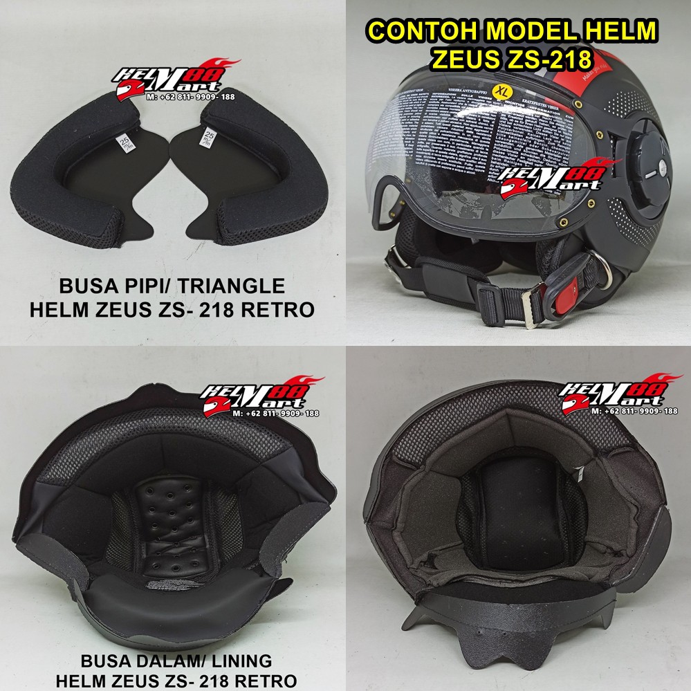 Busa Zeus 218 Retro (Cheek Pad & Lining) - Busa Helm Zeus ZS218 ZS-218
