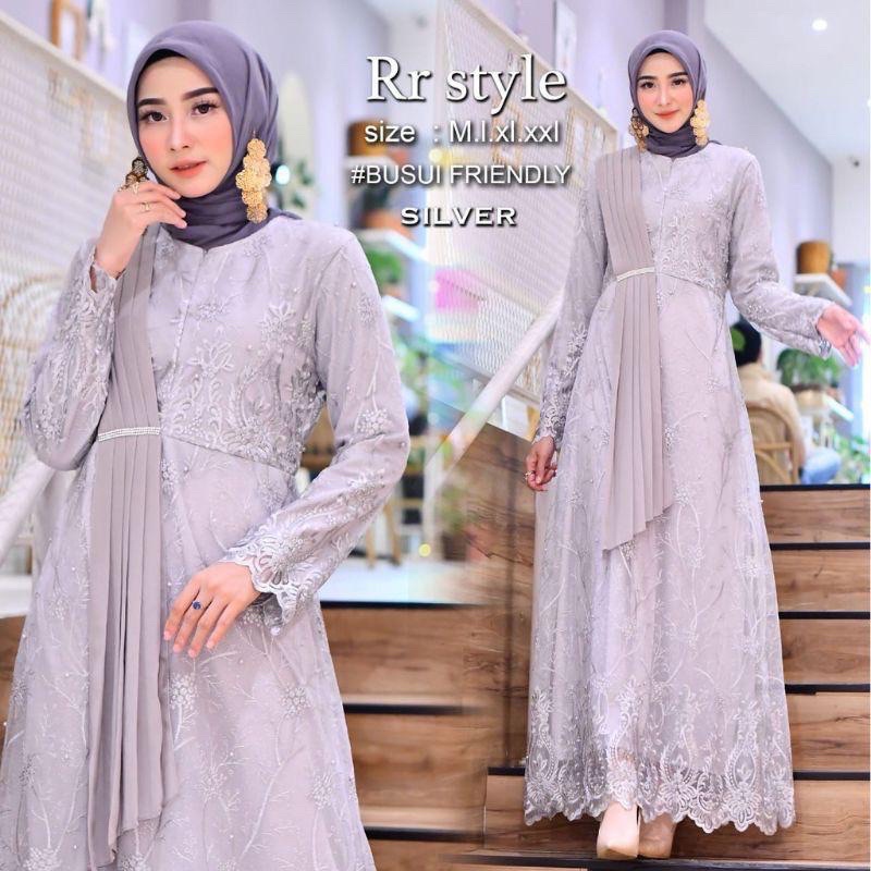 Diskon35% gamis selendang modern by RASAQI KEBAYA/gamis pesta/gamis wanita terbaru/gamis wisuda/