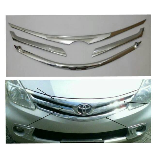 PAKET FULL LIS GRILL ALL NEW AVANZA XENIA CHROME