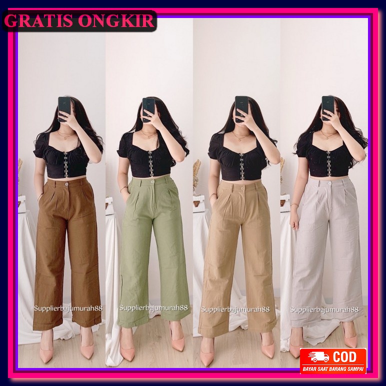 Celana Joger Jogger Pants Kain Katun Hitam Wanita Cewek Kekinian Nz725 Lookatmeofficial  Celana Bas