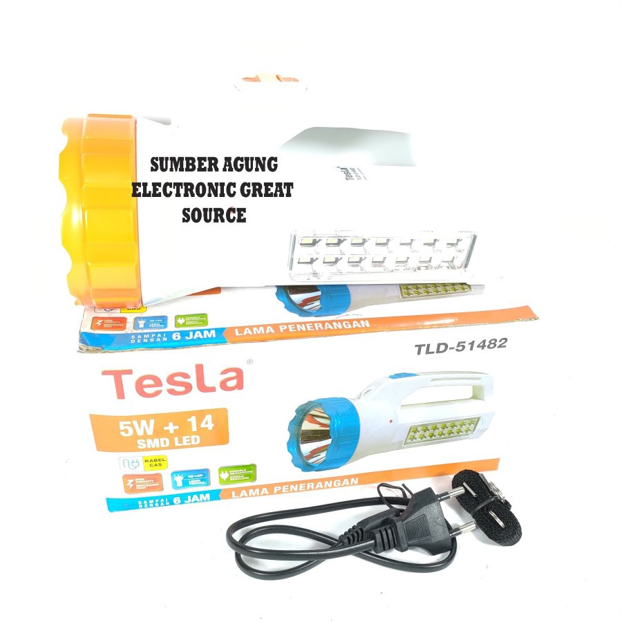 Tesla Senter Emergency TLD51482 51482 LED 5W Untuk Mati Lampu 14LED Su