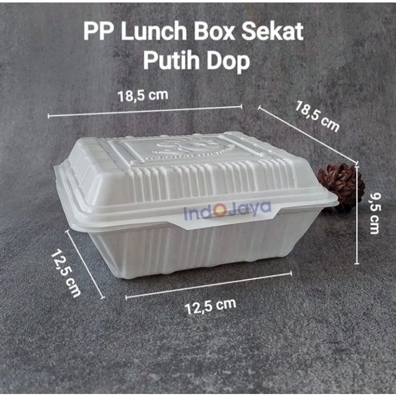 MIKA NASI SEKAT 3 / MEAL BOX SEKAT 3 / BENING PUTIHDOP / PP LUNCH BOX SEKAT 1B / ISI 20 PCS PER PACK