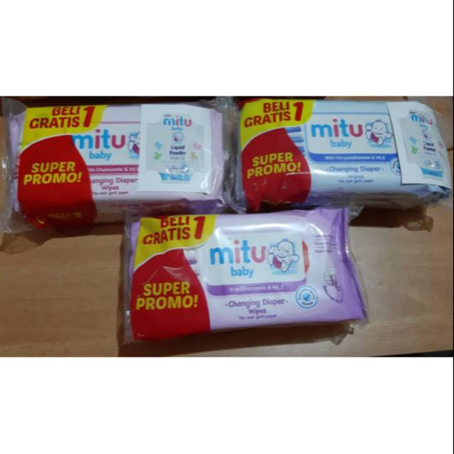 Tisu Basah Mitu 50+50