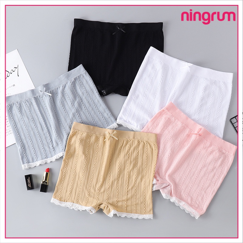 Ningrum Celana Dalam Import Hotpants Pakaian Dalam Wanita Celana Pendek Sexy Bahan Adem Renda Bawah - 3015