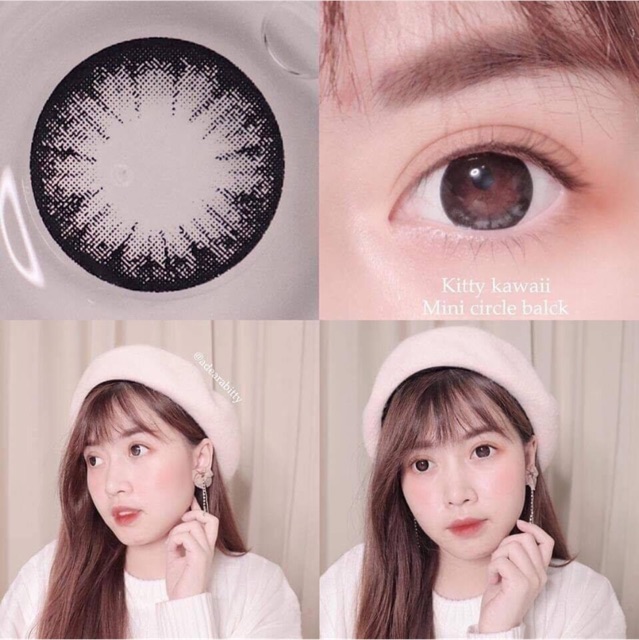 Mini circle black &amp; brown softlens korea hitam natural