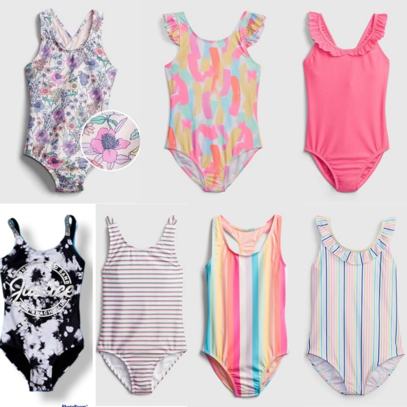 RESTOCK Baju renang Sisa Eksport Branded Baby dan Anak branded original bikini swimsuit stripe flora