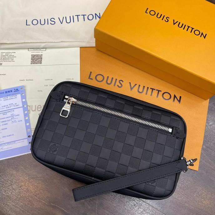 POUCH BRANDED LV LOU*IS VTTON DAMIER EMBOSS MIRROR 1:1 ORIGINAL MURAH