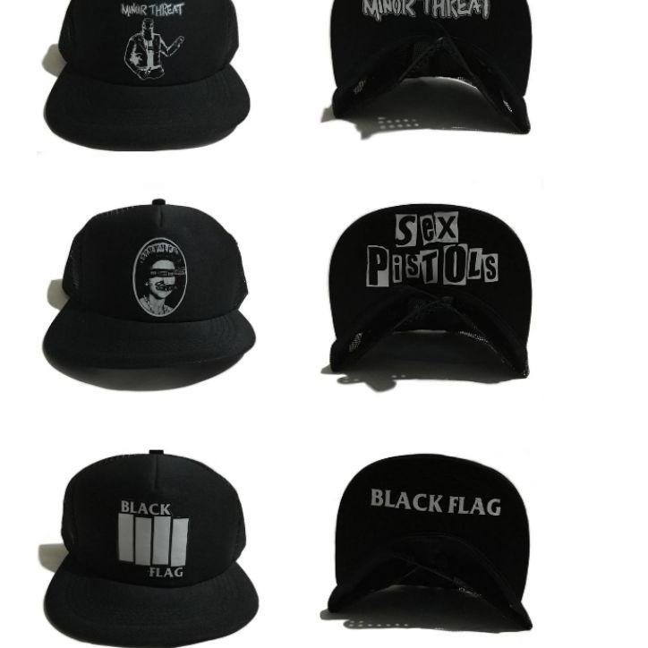➮ Topi jaring band / Trucker hat band / Topi punk hardcore / Topi pria ❂