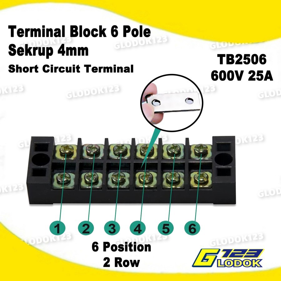 Terminal Block 6Pole 25A TB2506