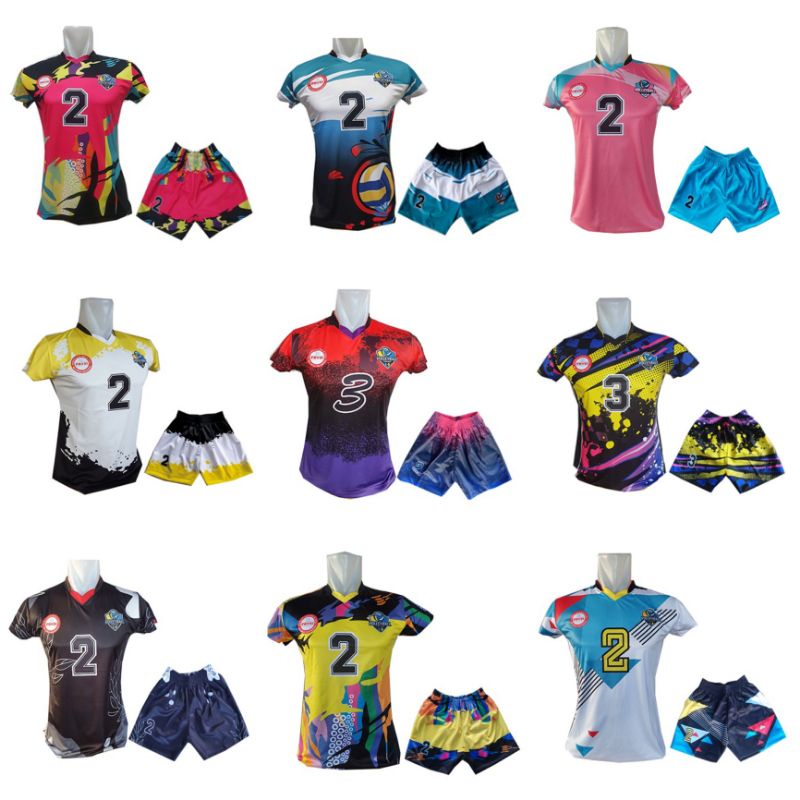 COD PAKET HEMAT setelan baju voli volly jersey cewe cewek full printing HIGH QUALITY / setelan baju 