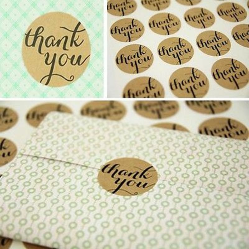 

stiker cokelat THANKYOU vintage