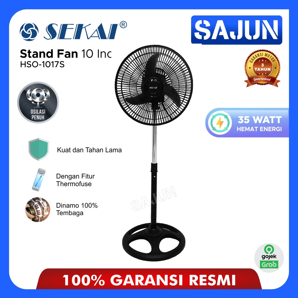 SEKAI Stand Fan HSO1017S Kipas Angin Tumpu 10 Inch HSO 1017S