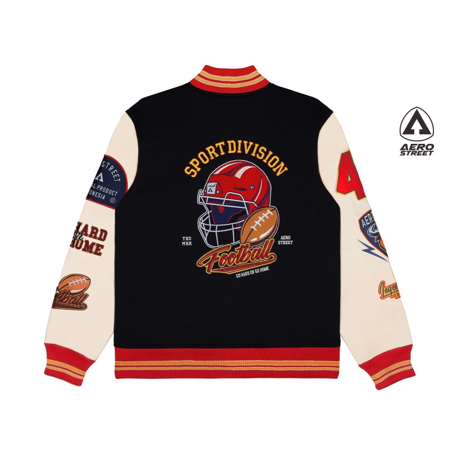 JAKET SUPER LIMITED AEROSTREET VARSITY GO HARD OR GO HOME ASLI ORIGINAL AUTHENTIC SPORT DIVISION