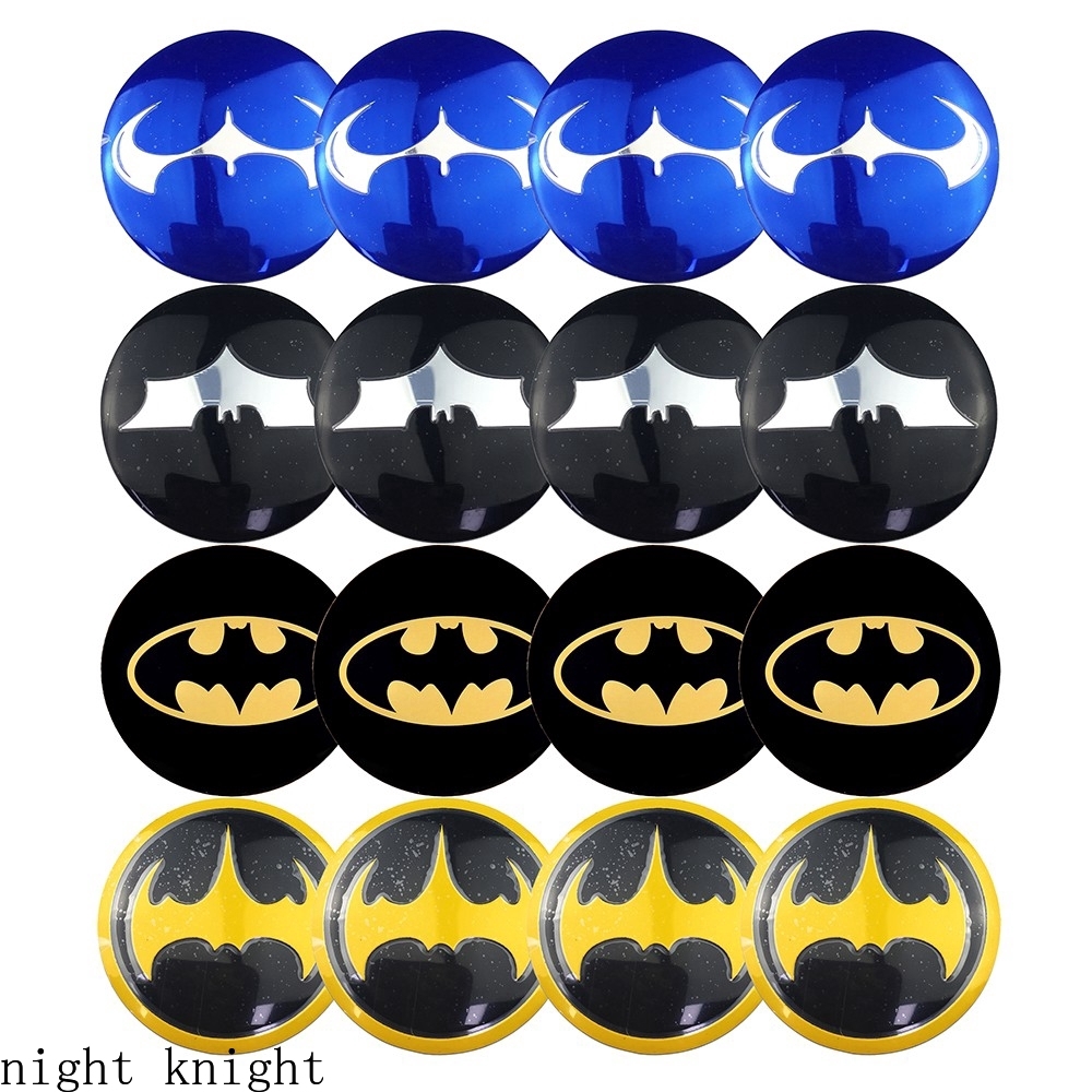 Night knight 4Pcs Stiker Emblem / Badge Bentuk Batman 56mm untuk Velg Mobil