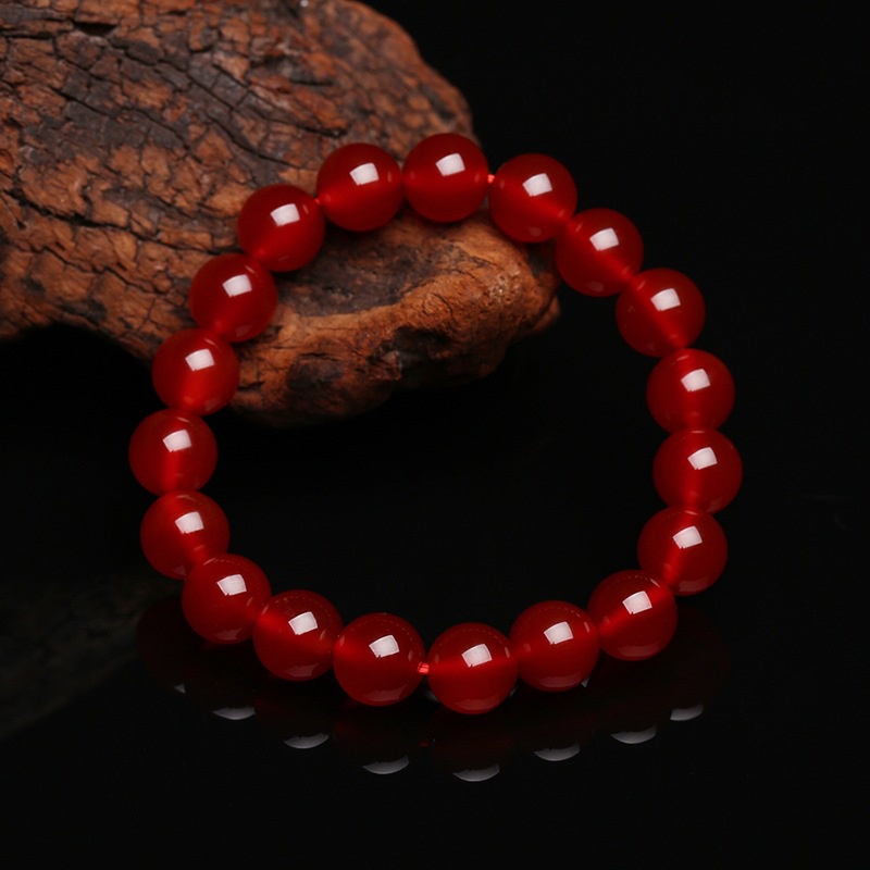 Gelang Tangan Batu Kristal Agate Carnelian Merah Natural Untuk Wanita