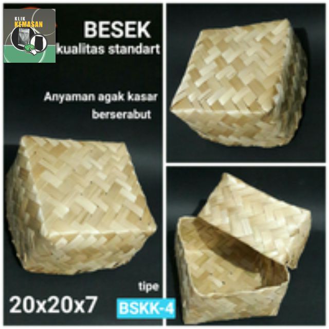 BESEK BAMBU BIASA 20x20x7 CM/PITI KERANJANG HANTARAN SOUVENIR KADO