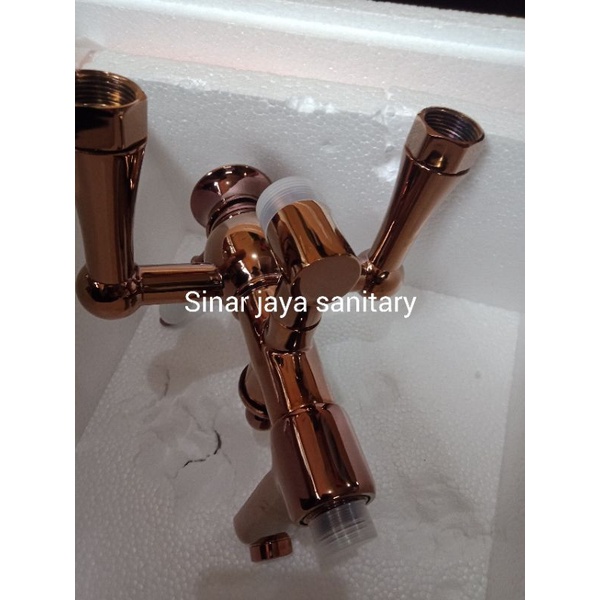 Shower tiang FSD antik ROSE GOLD panas dingin / &quot; ORIGINAL &quot;Kran tiang shower mewah rose gold