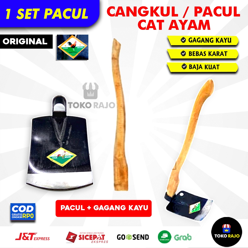 Jual Cangkul Pacul Baja Cap Ayam Dengan Tanpa Gagang Kayu Cap Ayam Shopee Indonesia