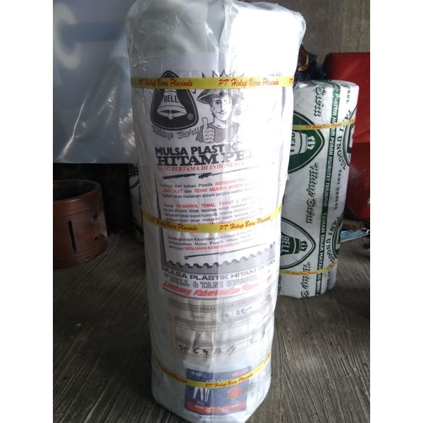 Plastik Mulsa BELL lebar 120cm panjang 500m, plastik pertanian hitam perak TANI UNGGUL bell hijau ro