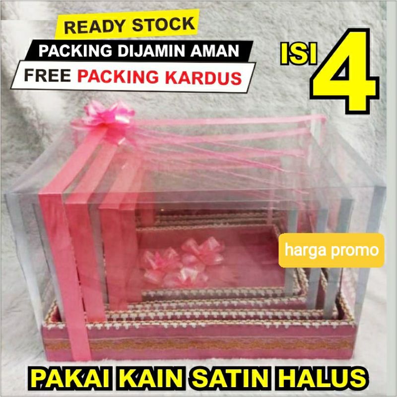 

BOX KOTAK SESERAHAN HANTARAN MIKA PERNIKAHAN LAMARAN PARSEL BINGKISAN 1 SET ISI 4 BOX